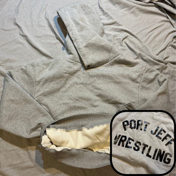 Vintage CAMBER Waffle Double Face Heavy Long Island Wrestling Sweatshirt Grey - Picture 1 of 10
